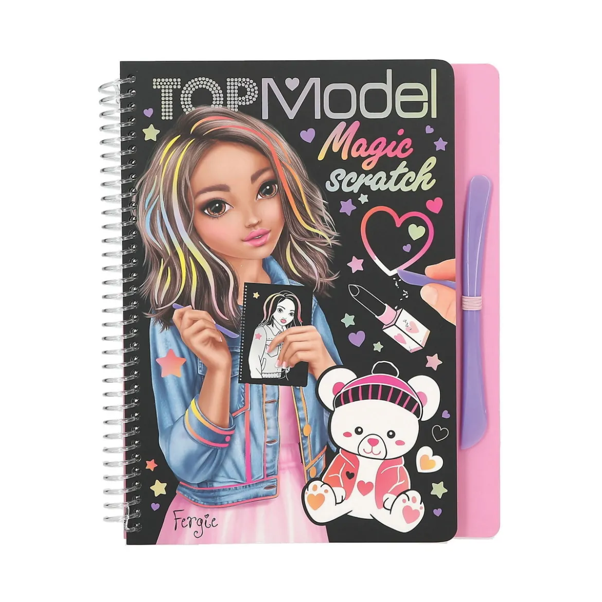 TOPModel Magic Scratch Book, skrapa fram fina motiv! 20 sidor, 18,5×22 cm