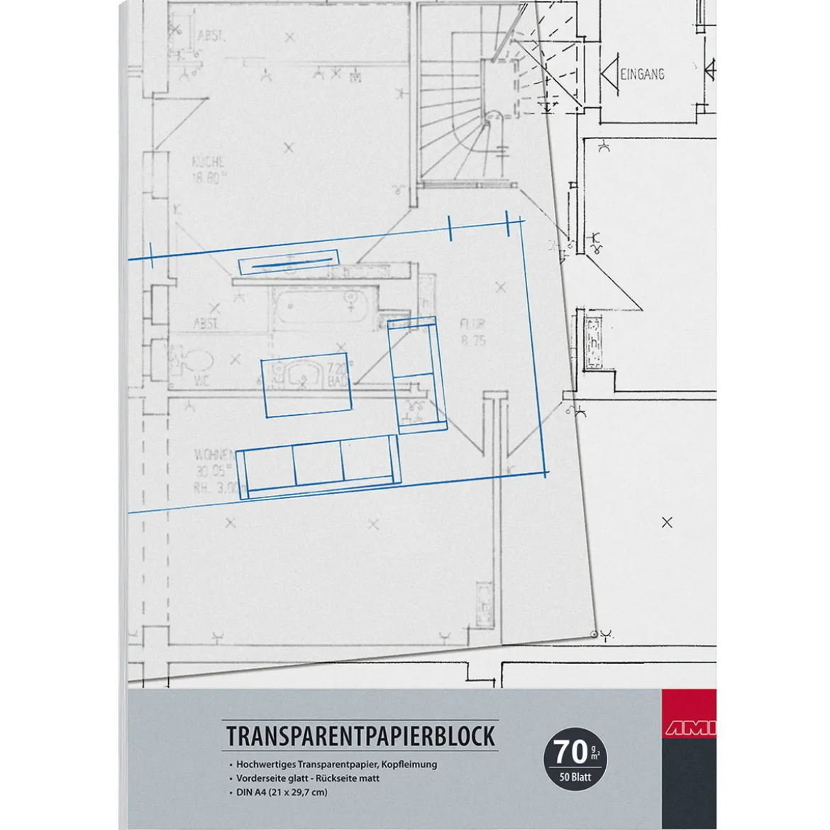 Transparent A4-block 70g/m²
