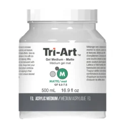 Tri-Art Gel Medium Matte 500 ml, matt gelbaserat förtjockningsmedel för akrylfärg