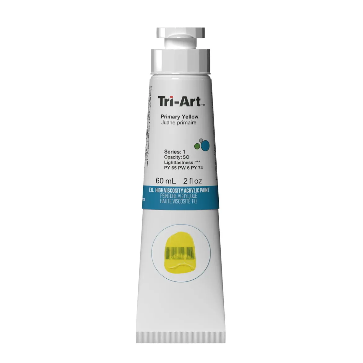 Tri-Art High Viscosity akrylfärg 60 ml Primary Yellow