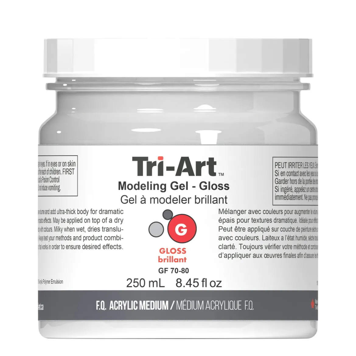 Tri-Art Modeling Gel, blank gelbaserad modelleringspasta / strukturpasta, 250 ml