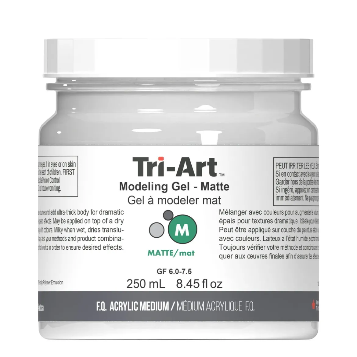 Tri-Art Modeling Gel, matt gelbaserad modelleringspasta / strukturpasta, 250 ml