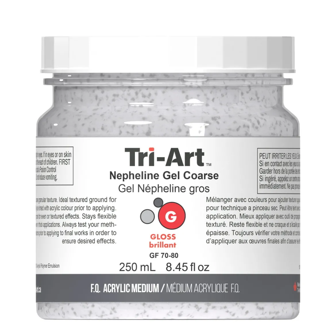 Tri-Art Nepheline Gel Coarse 250 ml, strävt granulerande medium för akrylfärg