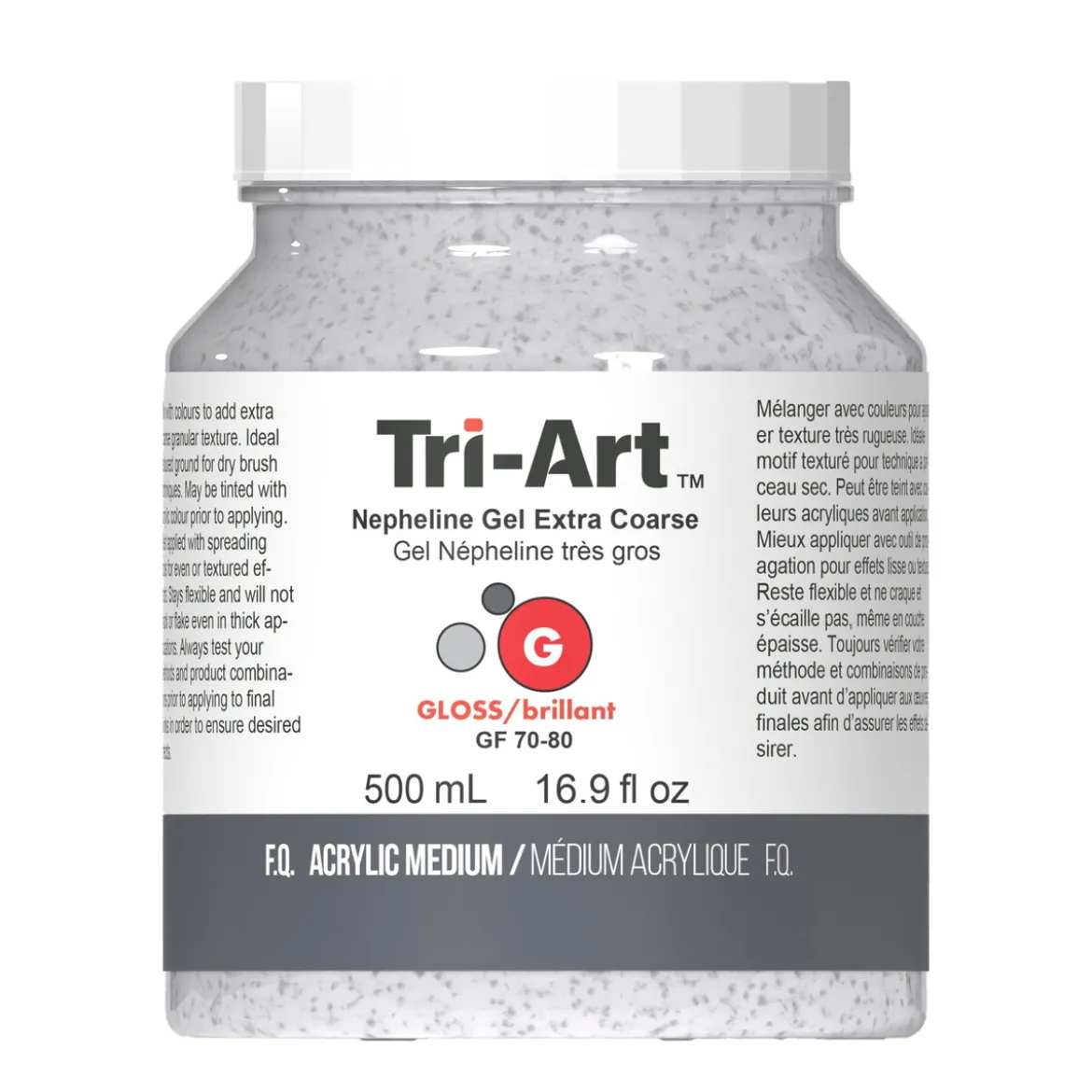 Tri-Art Nepheline Gel Extra Coarse 500 ml, extra strävt granulerande medium för akrylfärg