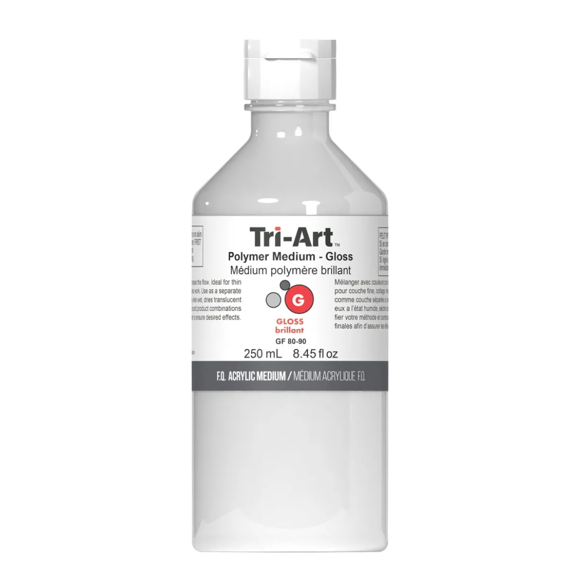 Tri-Art Polymer Medium Gloss 250 ml, blankt förtunningsmedel för akrylfärg
