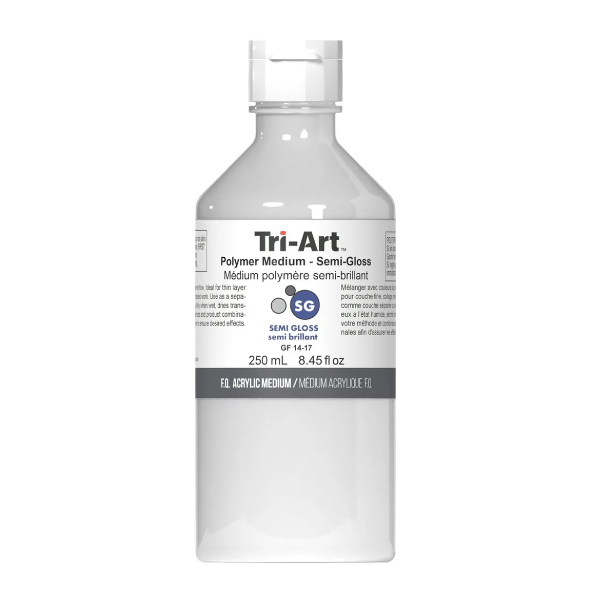 Tri-Art Polymer Medium Semi Gloss 250 ml, halvbankt förtunningsmedel för akrylfärg