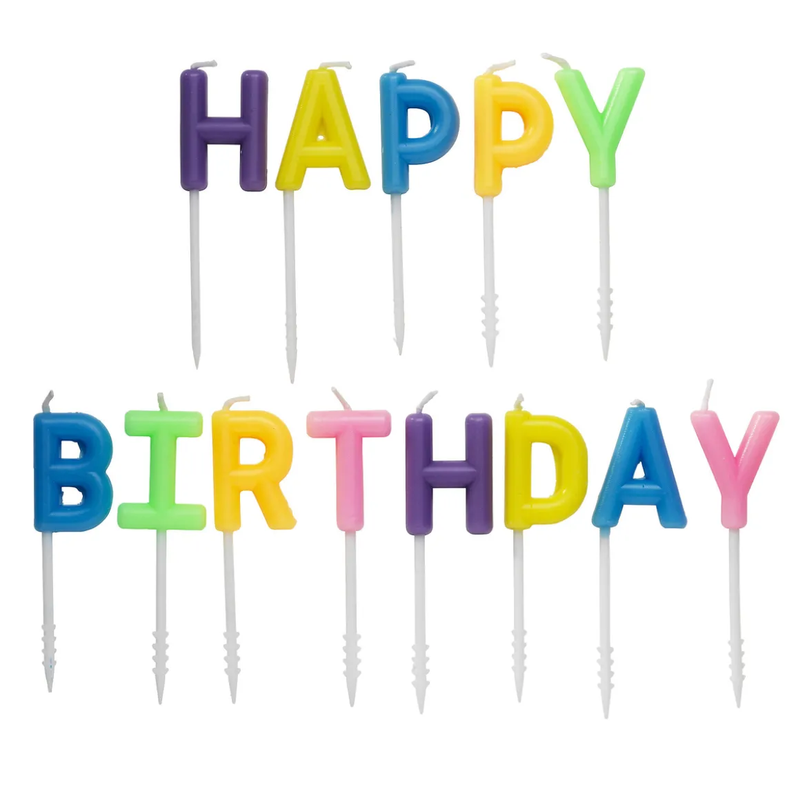 Tårtljus Happy Birthday färg