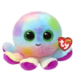 TY Beanie Boo Bubbles – den färgglada och kramiga bläckfisken! H. 15,5 cm