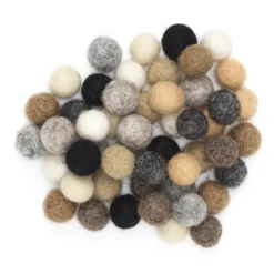 Ullkulor Ø10mm 50-pack, mix med naturfärger