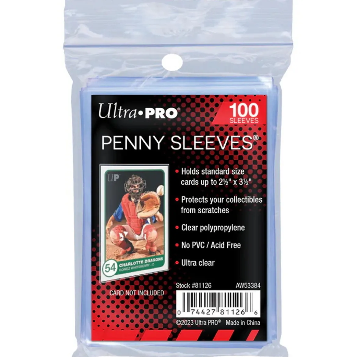 Ultra Pro Sleeves, 100-pack plastfickor, kortfickor för samlarkort. 64×89 mm