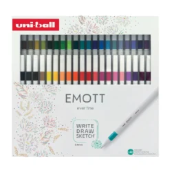 Uni Emott Ever Fine Fineliners 40-pack, 0,4 mm spets