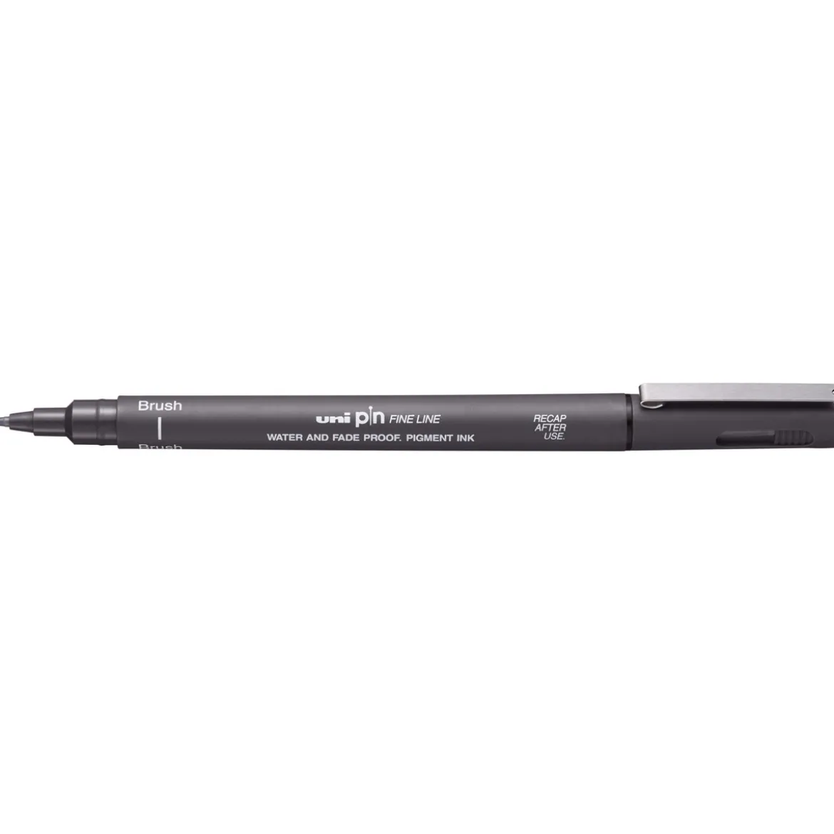 Uni Pin Fine Line Brush Dark Grey – med penselspets