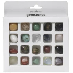 Vackra gemstones i form av halvädelstenar och naturstenar för dekoration 20-pack