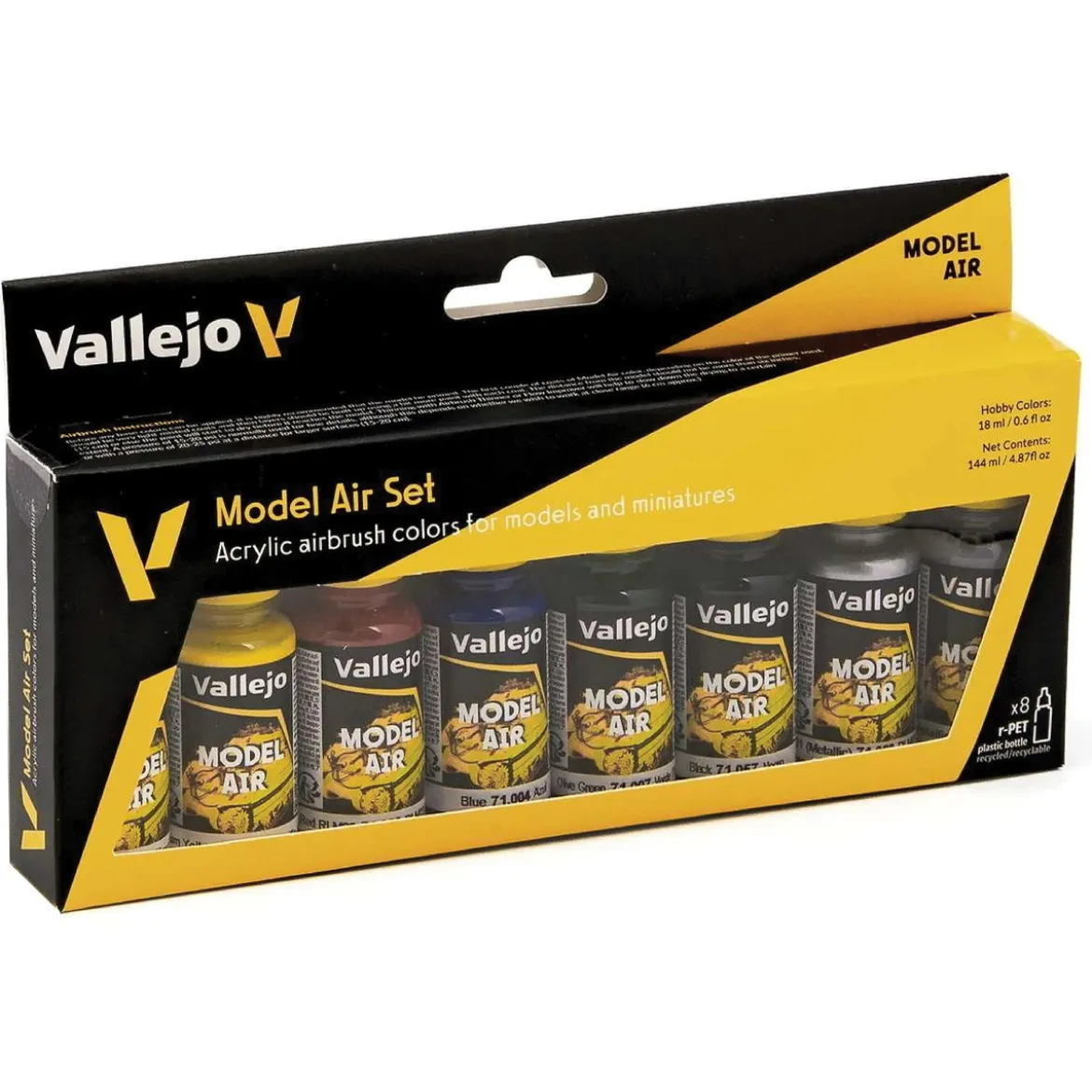 Vallejo Model Color Air Basic, modellfärger för airbrush 8×17 ml