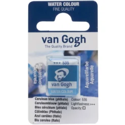 van Gogh akvarellfärg halvkopp – Cerulean Blue Phthalo 535