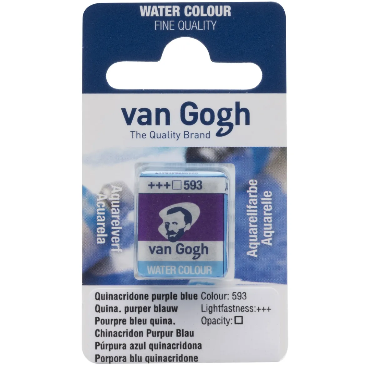 van Gogh akvarellfärg halvkopp – Quinacridone Purple Blue 593
