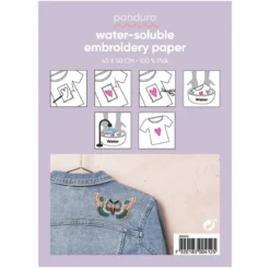 Vattenlösligt mellanlägg för broderi, 45x50 cm – 5,4 rutor (stygn) per cm²