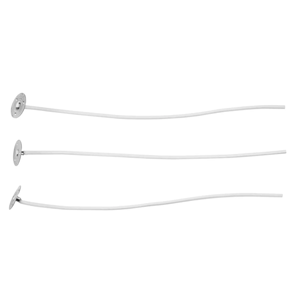 Vaxad veke med vekhållare, för ljusgele / gelljus, 10-pack. Längd 15 cm