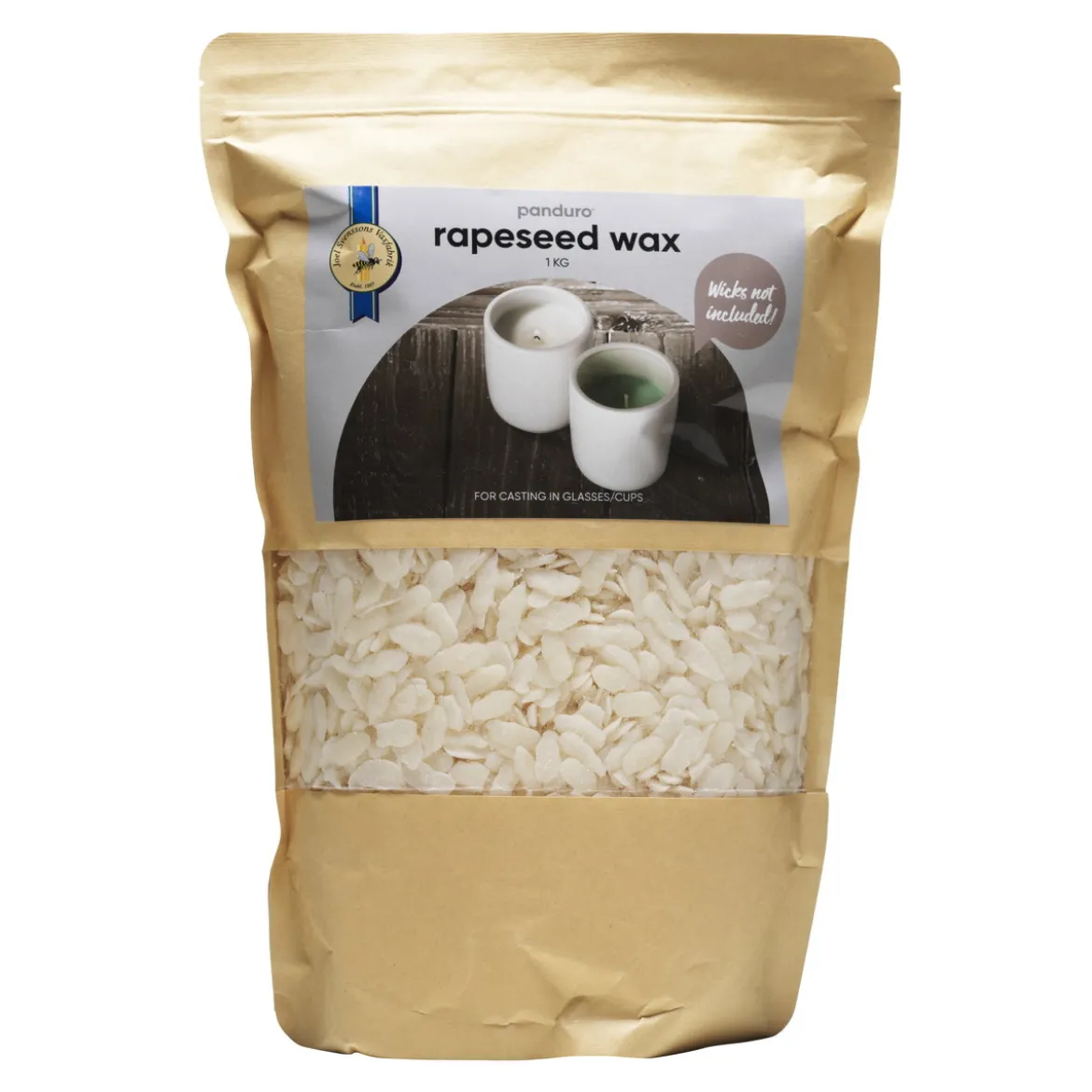 Vegetabiliskt vax av raps i pellets för ljustillverkning, 1 kg