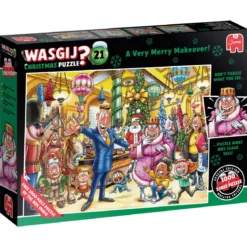 Wasgij dubbel-pussel #21 Christmas – A Very Merry Makeover! 2 stycken pussel à 1000 bitar, 68×49 cm