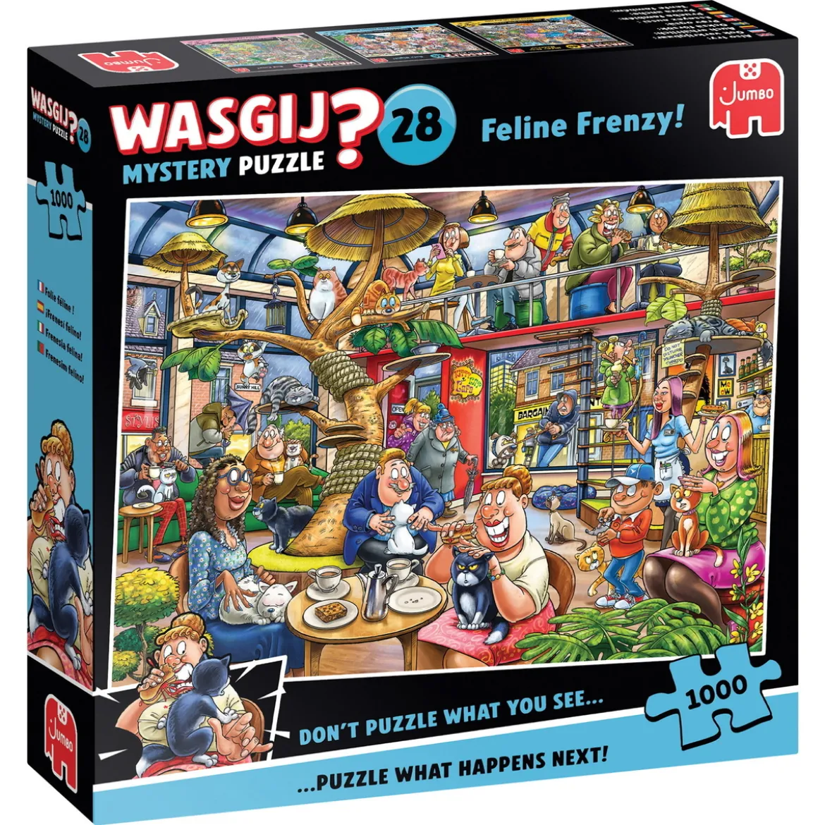 Wasgij pussel #28 – Feline frenzy! 1000 bitar, 68×49 cm
