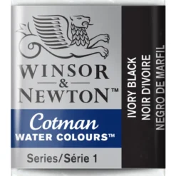 Winsor & Newton Cotman akvarellfärg halvkopp Ivory Black 331