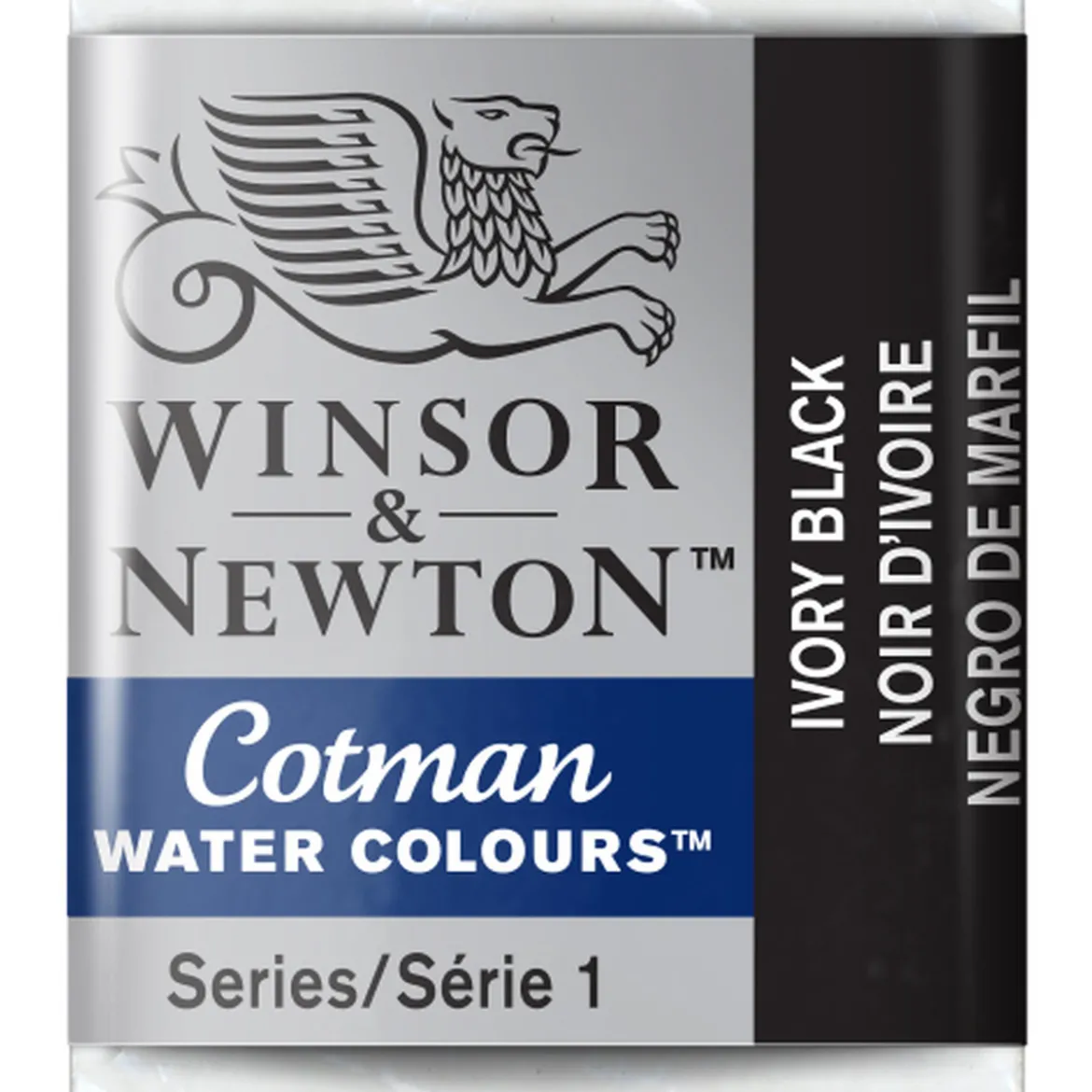 Winsor & Newton Cotman akvarellfärg halvkopp Lamp Black 337