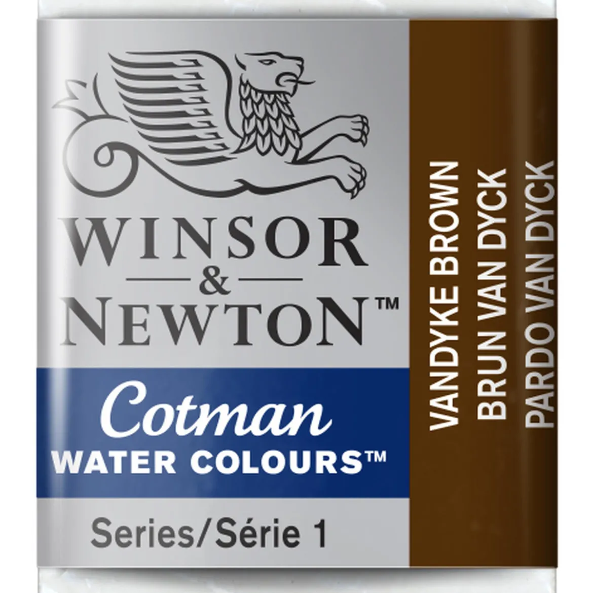 Winsor & Newton Cotman akvarellfärg halvkopp Vandyke Brown 676