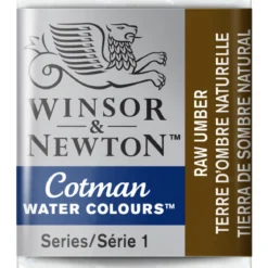Winsor & Newton Cotman akvarellfärg halvkopp Raw Umber 554