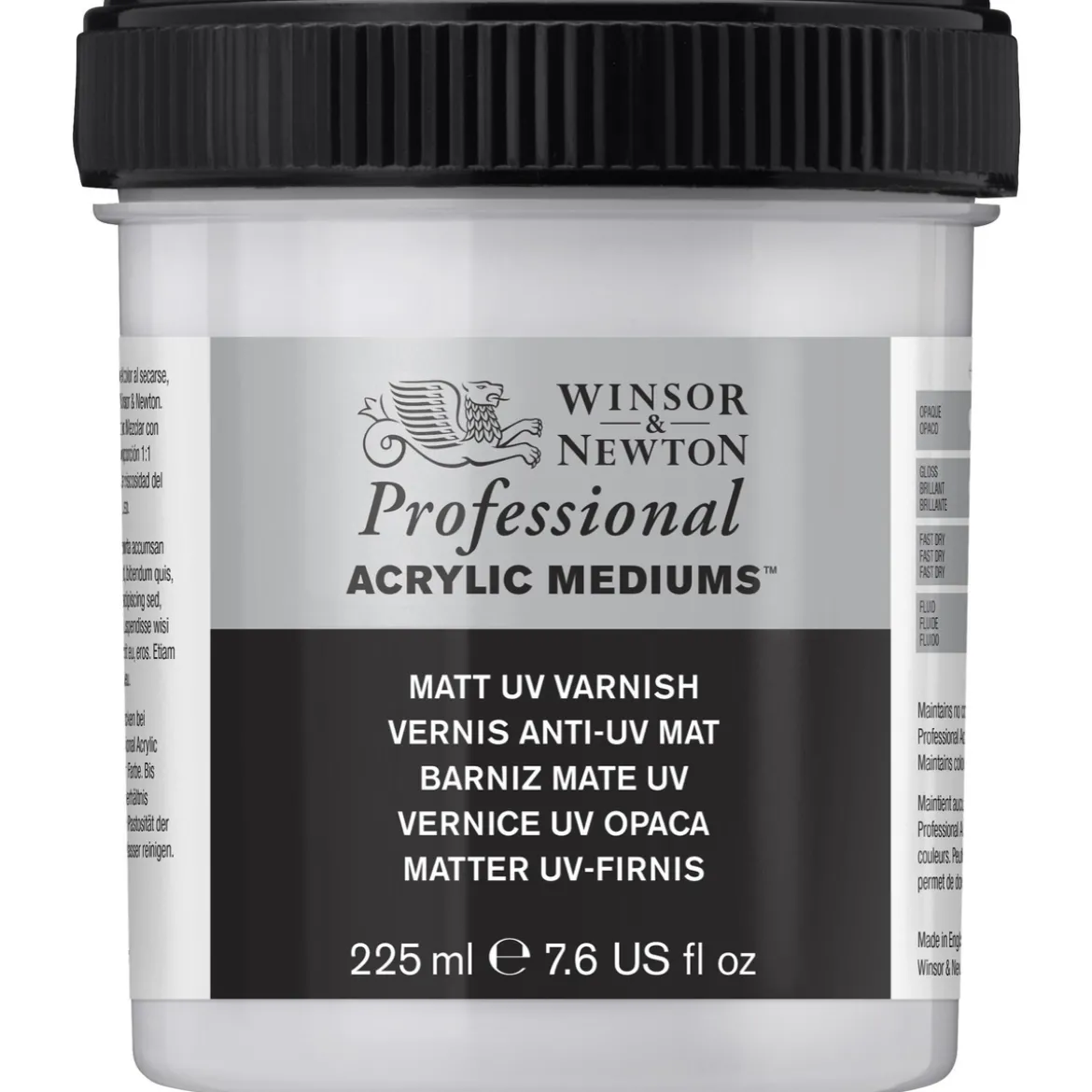 Winsor & Newton Matt UV Varnish 225 ml, skyddande fernissa mot solljus, damm etc.