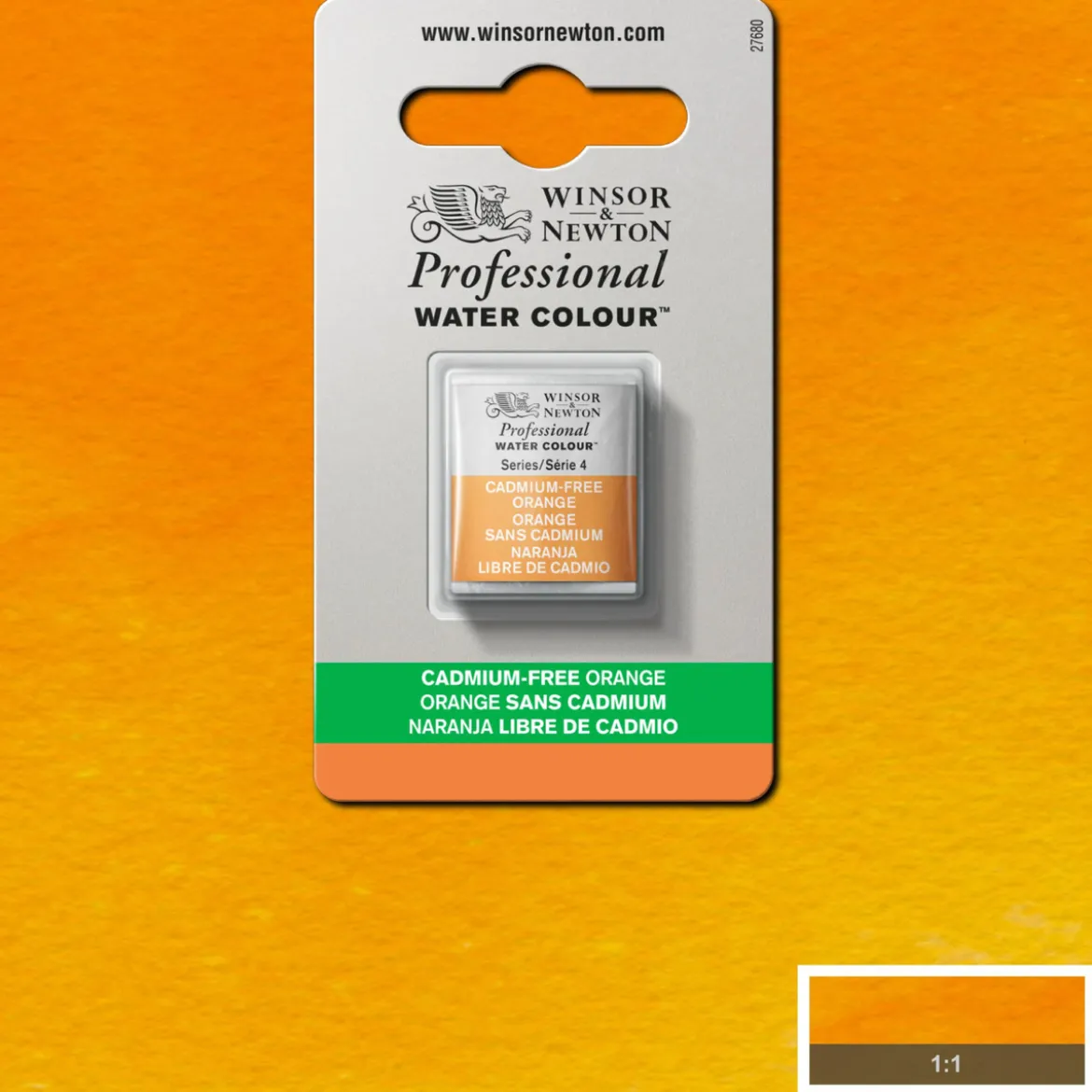 Winsor & Newton Professional akvarellfärg halvkopp Cadmium-Free Orange 899