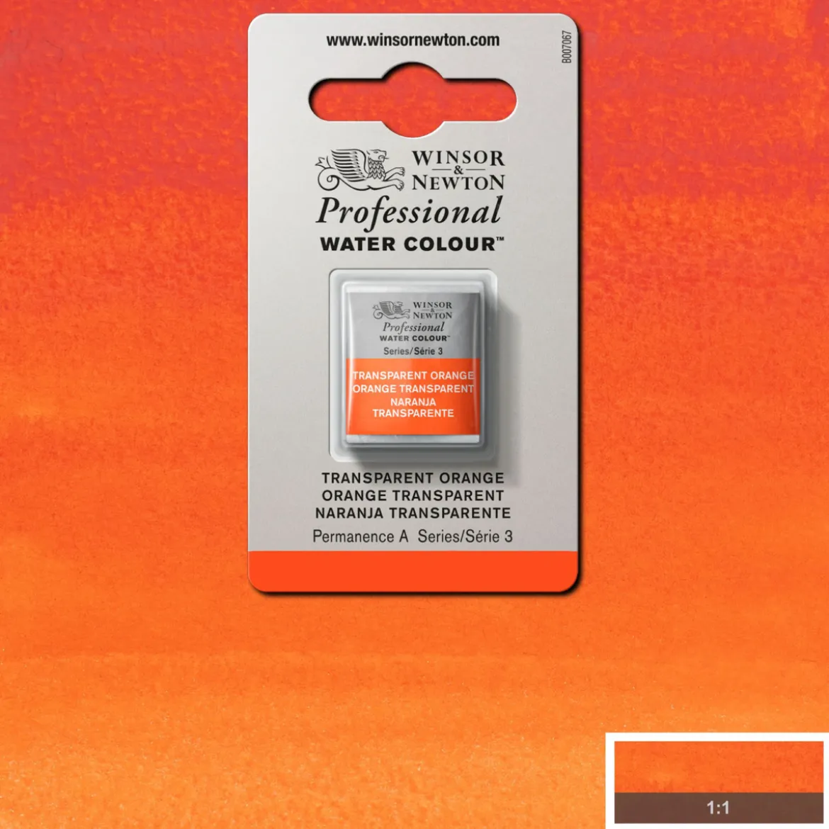 Winsor & Newton Professional akvarellfärg halvkopp Transparent Orange 650
