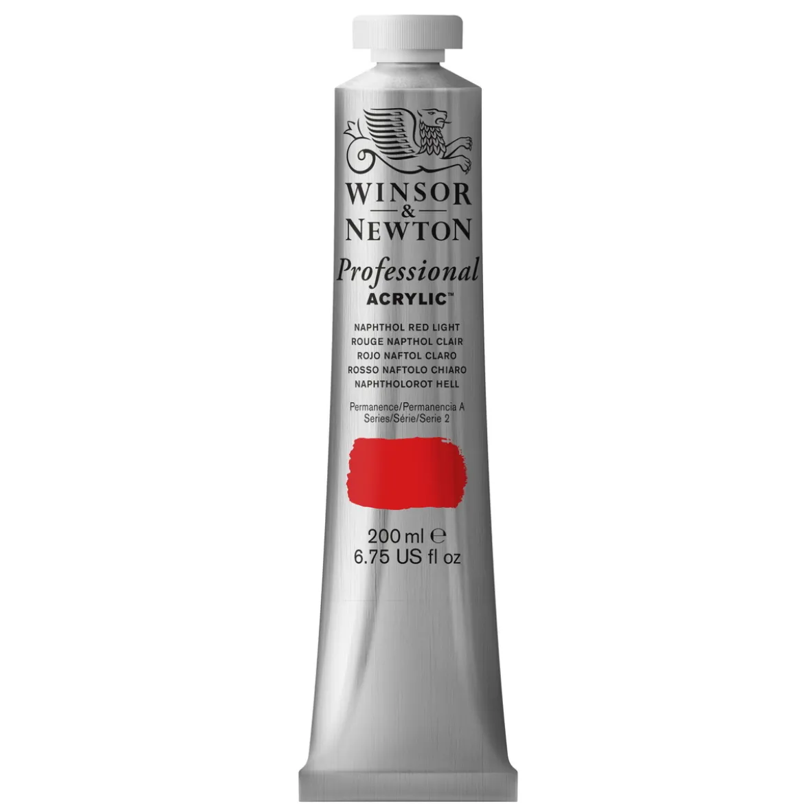 Winsor & Newton Professional akrylfärg 200 ml Naphthol Red Light 421 s2.
