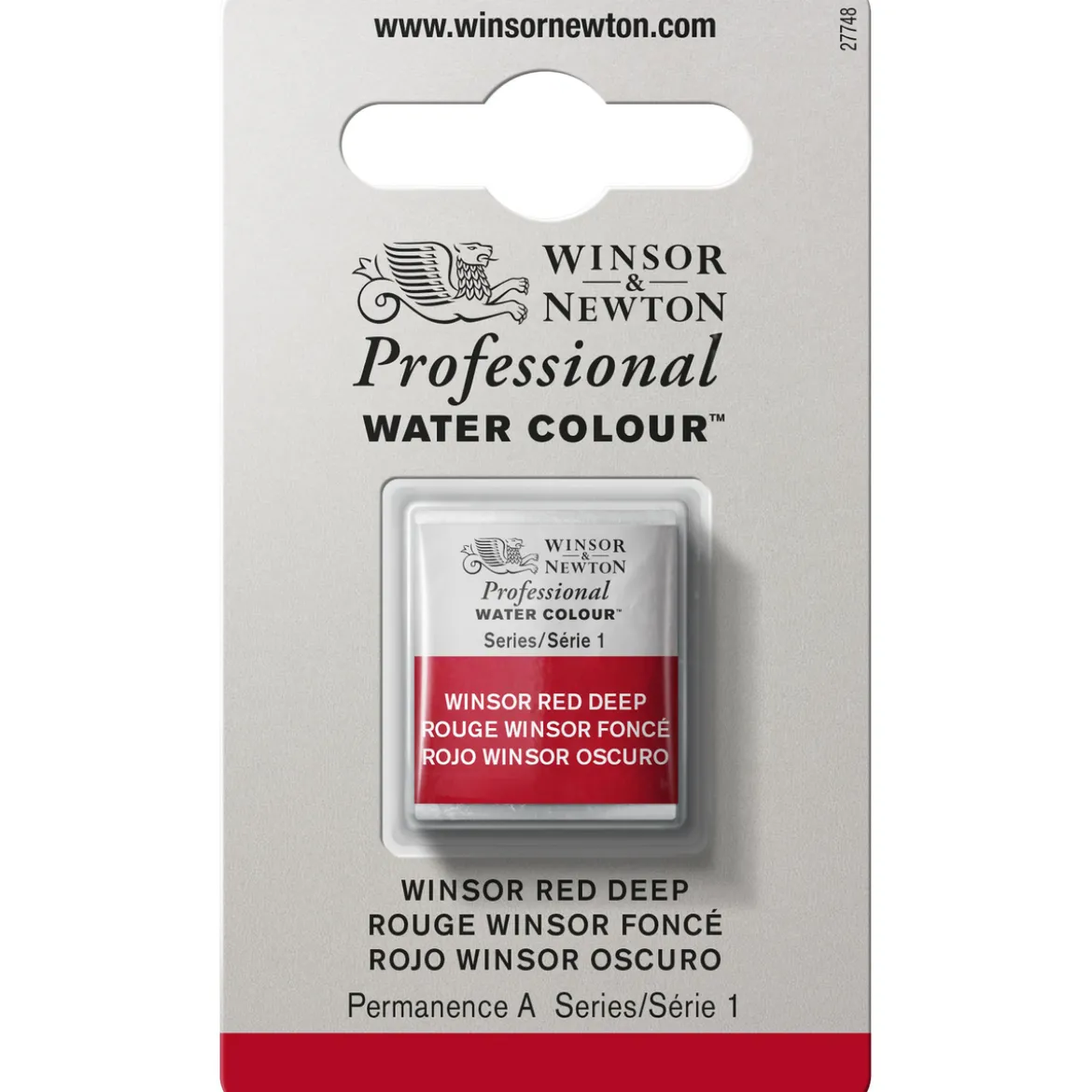 Winsor & Newton Professional akvarellfärg halvkopp Winsor Red Deep 725