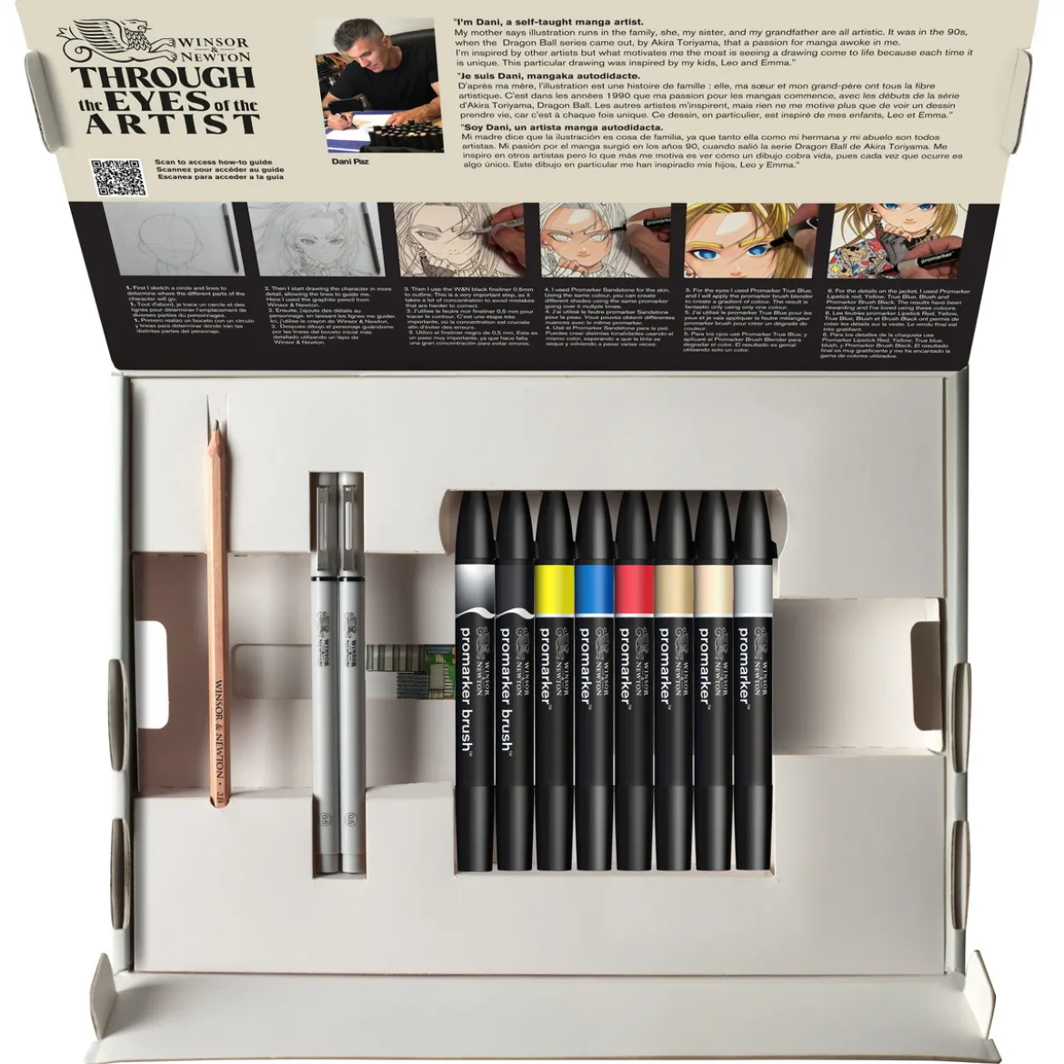Winsor & Newton Promarker Mixed Media Manga Set – Promarkers, block och en liten kurs