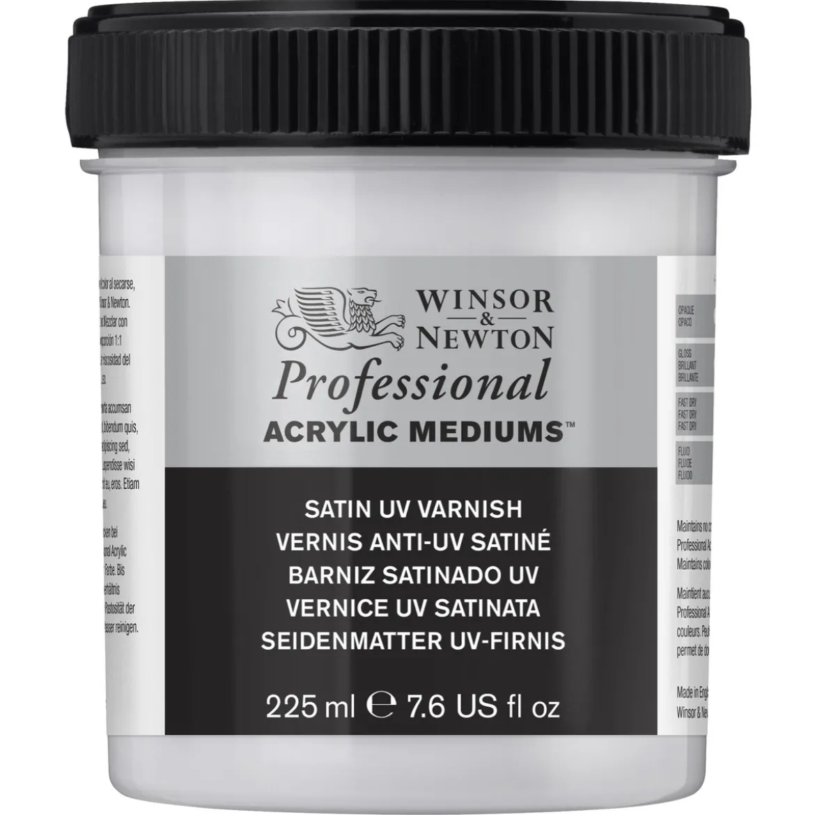 Winsor & Newton Satin UV Varnish 225 ml, skyddande fernissa mot solljus, damm etc.