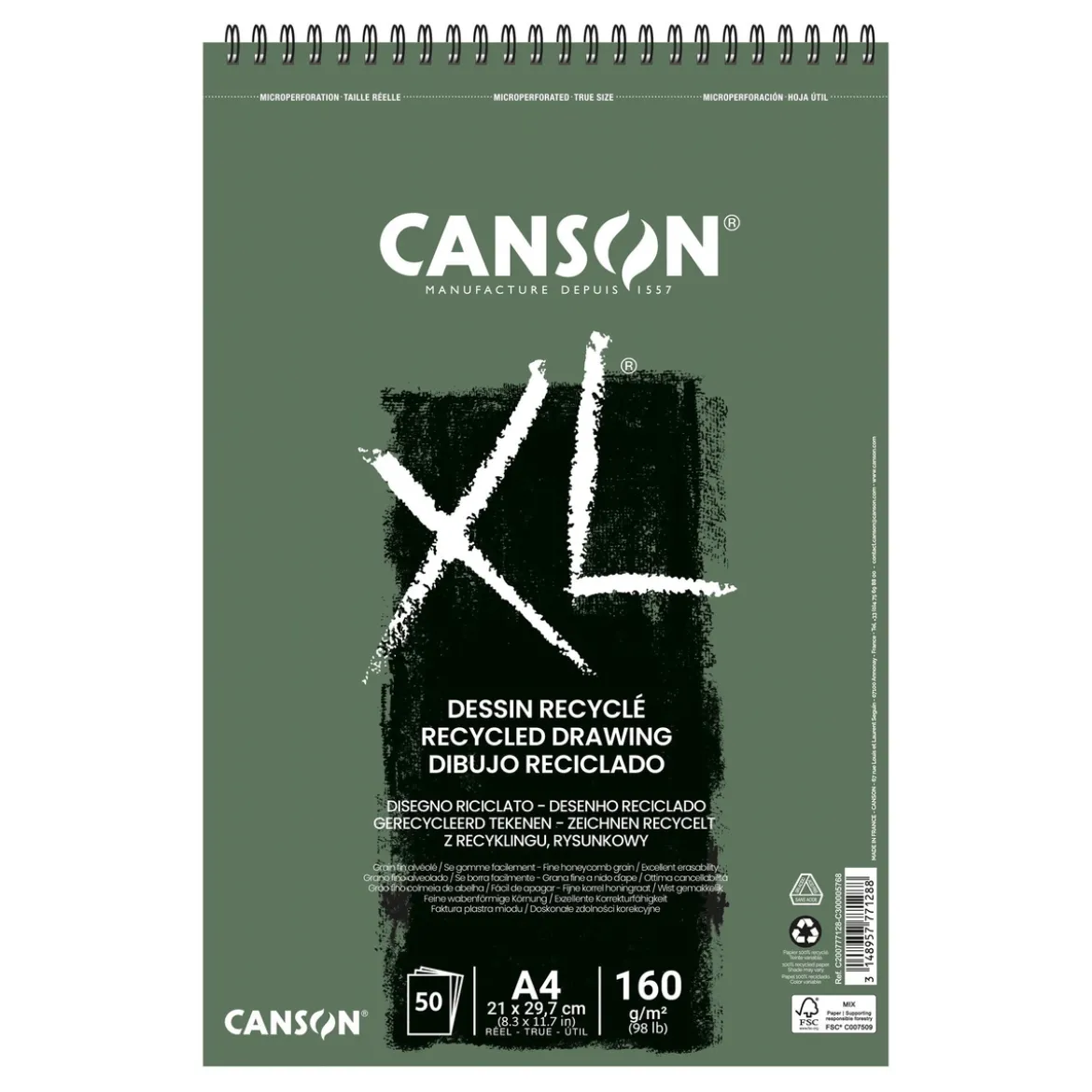 XL Recycled ritblock A4 160g