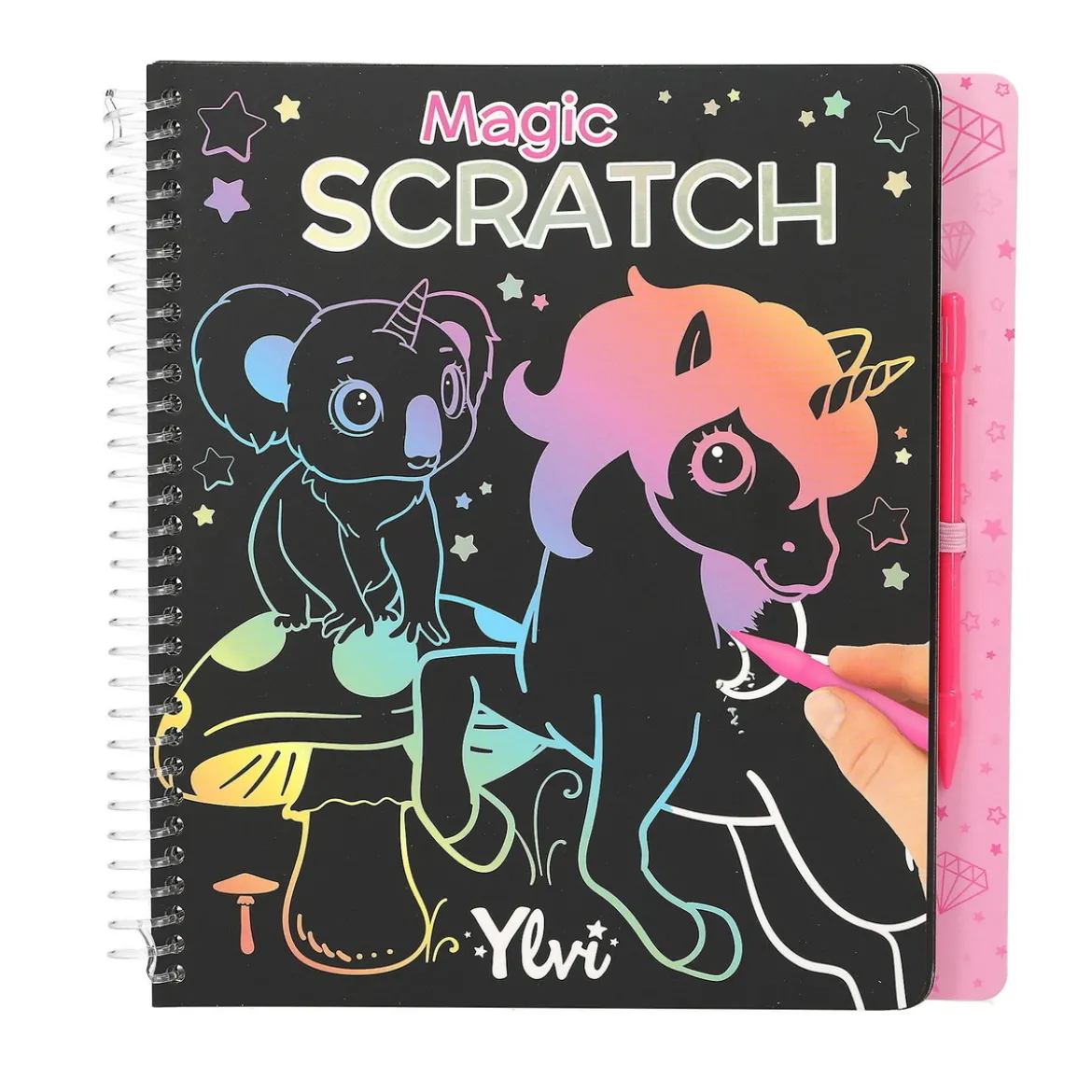 Ylvi Scratch Book – skrapa fram härliga motiv i skrapboken Ylvis värld! 19,3×20×1,8 cm